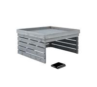 Garage pour robot tondeuse en bois avec toit végétalisable gris