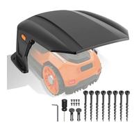 Garage pour robot tondeuse en plastique ABS, design à rabat, gris, 70,5 x 57 x 33 cm, résistant aux UV et à la pluie, construction stable