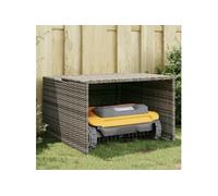 vidaXL Garage pour robot tondeuse gris résine tressée 86x90x52 57 cm