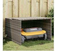 vidaXL Garage pour robot tondeuse gris résine tressée 86x90x52 57 cm