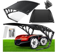 Garage pour robot tondeuse noir - KESSER - 82 x 103 x 47 cm - Résistant aux intempéries - Protection UV