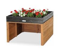 Garage pour robot tondeuse - WONDERMAKE - cubilio2 - XXL universel - Jardinière avec évacuation - Bois sapin lasuré