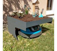 Garage pour tondeuse-robot avec bac à plantes HWC-G60, toit Abri pour tondeuse, métal 37x60x70cm ~ anthracite