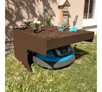 Garage pour tondeuse robot avec jardinière MENDLER HWC-G60, Toit, marron Marron
