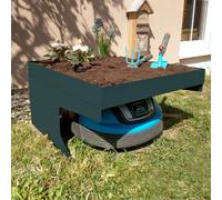Garage pour tondeuse-robot avec bac à plantes HWC-G60, toit Abri pour tondeuse, métal 37x60x70cm ~ vert