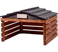 Garage pour tondeuse robot - Dobar - 56193e - Épicéa lasuré - Toit amovible - Marron/noir