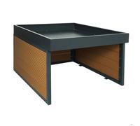 Garage pour tondeuse-robot MCW-L45 WPC métal 40x60x73cm aspect chêne