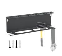 Garage Rack - 42.9x9x13.4cm Hammer Rack Wall Mount | Wrench Holder, Steel Pliers Organizer, Screwdriver Holder, Metal Wrench Storage Racķ For Garage Workshop Vertical Tool Organizer Space Saving Black