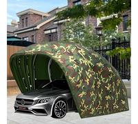Garage rétractable Semi-Automatique en Acier Inoxydable | Jardin de cour de parking multicolore 6 tailles : tissu Oxford avec cadre en acier inoxydable(Camouflage,6.4*2.8*2.65m)