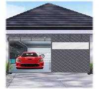 Garage Rideau de Porte Magnétique À Isolation Thermique, Kit D'isolation pour Portes de Garages, Coupe-Vent Couverture D'd'Écran pour en Hiver, Résistant Au Froid Et À L'Eau(Gris,W270xH210cm)