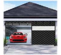 Garage Rideau de Porte Magnétique À Isolation Thermique, Kit D'isolation pour Portes de Garages, Coupe-Vent Couverture D'd'Écran pour en Hiver, Résistant Au Froid Et À L'Eau(Noir,W270xH210cm)