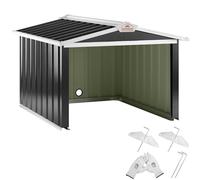 Garage robot tondeuse toit à 2 pans métal 86x100x63cm résistante intempéries 4x piquets terre abri carport herbe anthracite