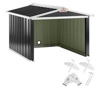 Garage robot tondeuse toit à 2 pans métal 86x100x63cm résistante intempéries 4x piquets terre abri carport herbe anthracite
