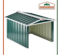 GARDEBRUK® Abri Robot Tondeuse 86x100x63cm Toit à 2 pans métal résistant intempéries 4X piquets Terre Garage Outillage carport Jardin Herbe Vert