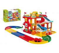 Garage service 3 étages + piste 1,5m + 2 voitures en plastique Wader