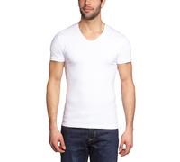 Garage Stretch Basic T-Shirt Blanc Col V - 3XL - Homme - Vêtements - Body-fit - 202, Blanc (blanc)., XXXL