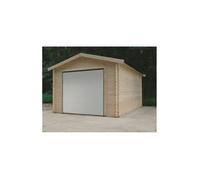 Solid Garage Traditionnel Bois massif Porte sectionnelle automatisée 18,19 m²