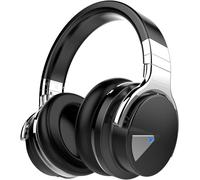 GarageRock E7 Casque Supra-auriculaire Bluetooth à Suppression Active du Bruit sans Fil avec Microphone et Basses Profondes, Coussinets protéinés Confortables, 30 Heures de Lecture pour, Noir