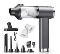 GARAID Aspirateur Voiture Puissant 4-en-1, 25000Pa Aspirateur à Main Sans Fil avec Moteur Brushless, 2 Vitesses, 6000mAh, 150000 RPM Souffleur Air Comprimé Pour Bureau, Voiture, Maison, Cuisine, Poils