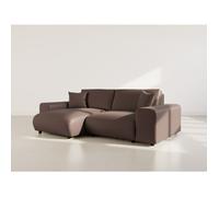 Lisa Design - Garance - canapé d'angle réversible 4 Places en Simili, Marron