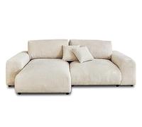 Lisa design – Canapé d'angle réversible – Garance – 4 places – Velours côtelé – Beige