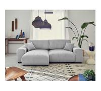 Garance - canapé d'angle réversible - 4 places - en velours côtelé grosses côtes - Gris clair