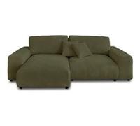 Lisa Design – Canapé d'angle réversible Garance 4 places velours côtelé Vert