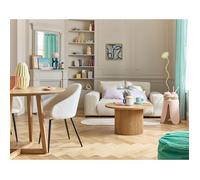 Garance - canapé droit 2 places - en velours côtelé - Beige