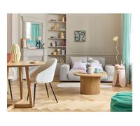 Canape droit LISA DESIGN 2 places en polyester gris 178 x 178 x 79 cm Gris clair G