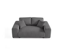 Garance - canapé droit 2 places - en velours côtelé - Gris foncé Gris foncé G