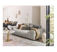 Garance - canapé droit 3 places - en velours côtelé - Gris clair