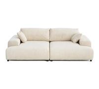 Lisa Design - Canapé Double Méridienne Garance en Velours Côtelé - Sofa Beige 3 Places - Salon