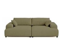 Lisa Design - Canapé double méridienne Garance - velours côtelé, assise profonde - Vert 3 places