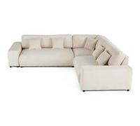 Garance - canapé modulable d'angle droit - 5 places - en velours côtelé - Beige Beige