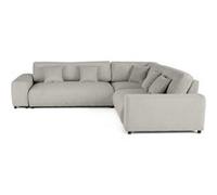 Garance - canapé modulable d'angle droit - 5 places - en velours côtelé - Gris clair Gris clair