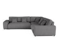Garance - canapé modulable d'angle droit - 5 places - en velours côtelé - Gris foncé Gris foncé