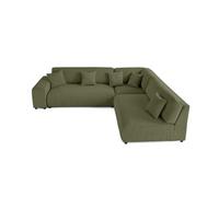 Garance - canapé modulable d'angle droit - 6 places - en velours côtelé - Vert Vert G