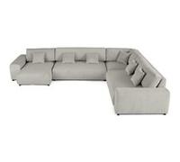 Garance - canapé modulable d'angle droit - 8 places - en velours côtelé - Gris clair Gris clair G