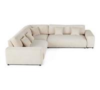 Best mobilier Canapé modulable d'angle gauche Garance 5 places en velours côtelé Beige