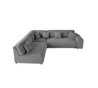 Best mobilier Canapé modulable d'angle gauche Garance 6 places en velours côtelé Gris foncé