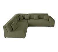 Garance - canapé modulable d'angle gauche - 6 places - en velours côtelé - Vert