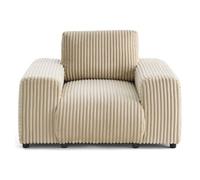 Garance - fauteuil en velours côtelé grosses côtes - Beige