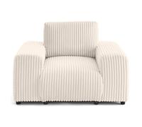 Garance - fauteuil en velours côtelé grosses côtes - Blanc