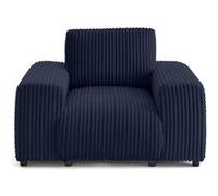 Garance - fauteuil en velours côtelé grosses côtes - Bleu $cou G