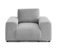 Garance - fauteuil en velours côtelé grosses côtes - Gris clair