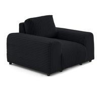 Garance - fauteuil en velours côtelé grosses côtes - Noir $cou G