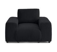 Garance - fauteuil en velours côtelé grosses côtes - Noir