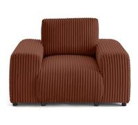 Garance - fauteuil en velours côtelé grosses côtes - Terracotta Terracotta