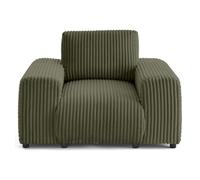 Garance - fauteuil en velours côtelé grosses côtes - Vert Vert G