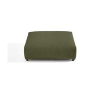 Lisa Design - Pouf Modulable Garance en Velours Côtelé Vert - Salon